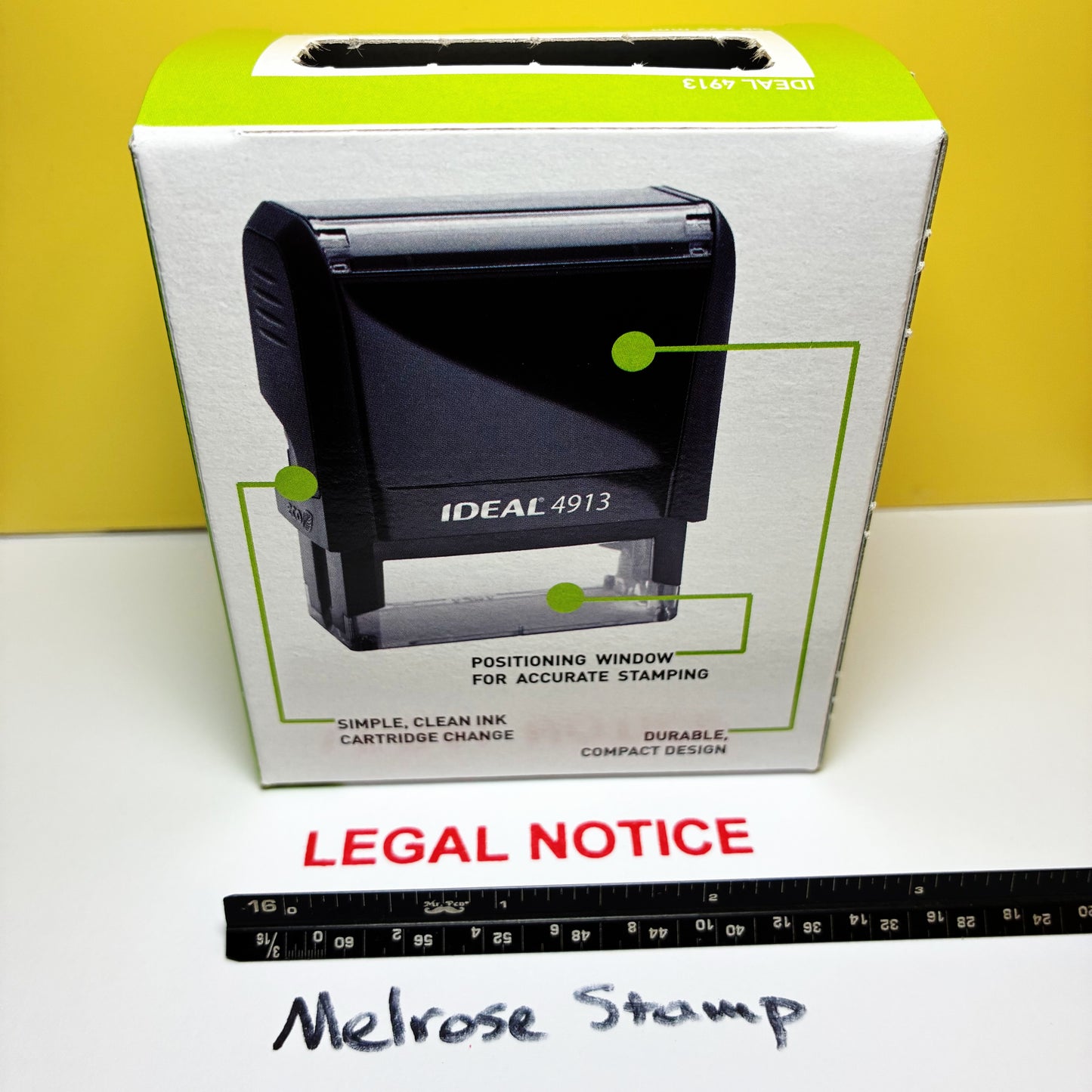 Legal Notice Rubber Stamp Red Ink Self Inking Ideal 4913