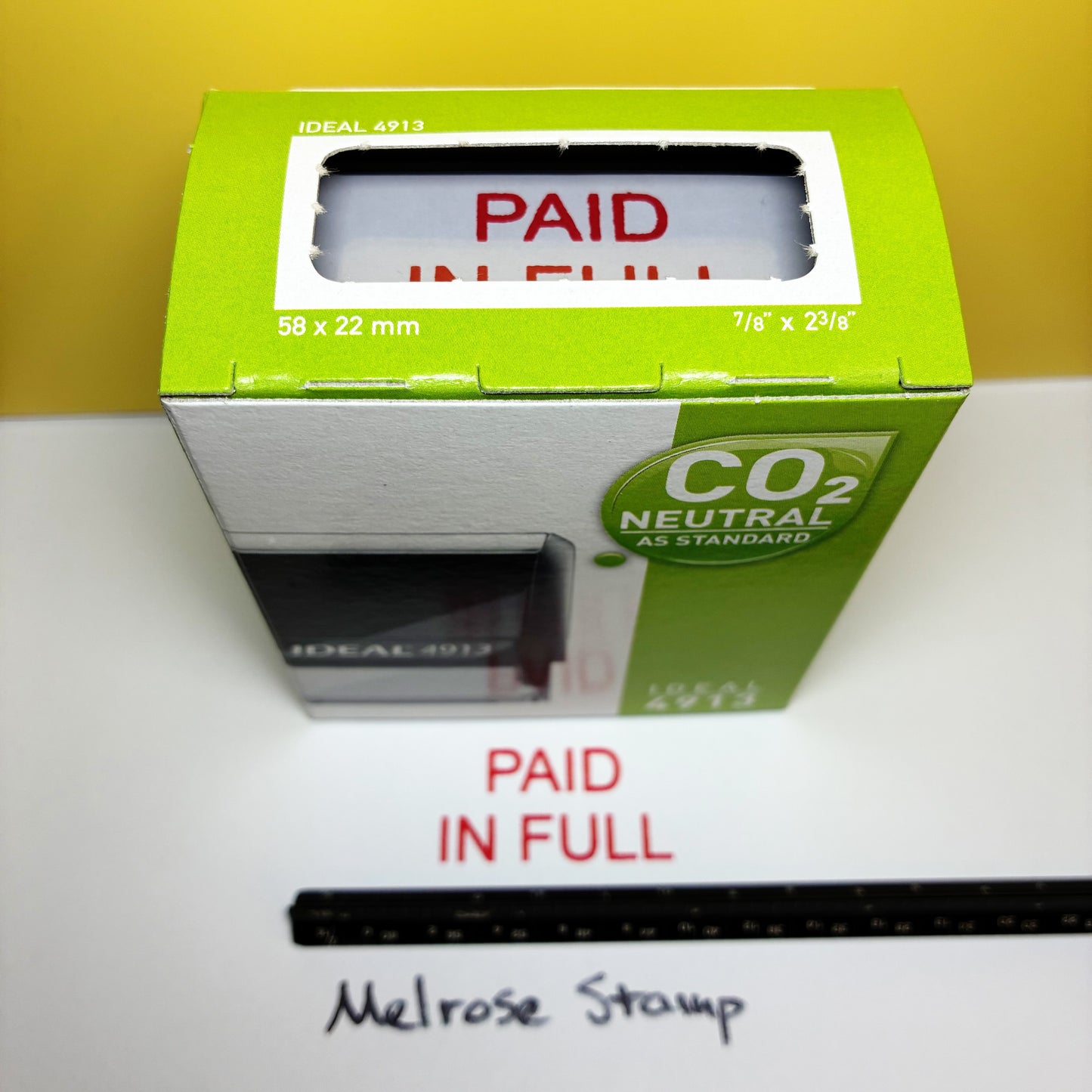 Paid In Full Rubber Stamp Red Ink Self Inking Ideal 4913