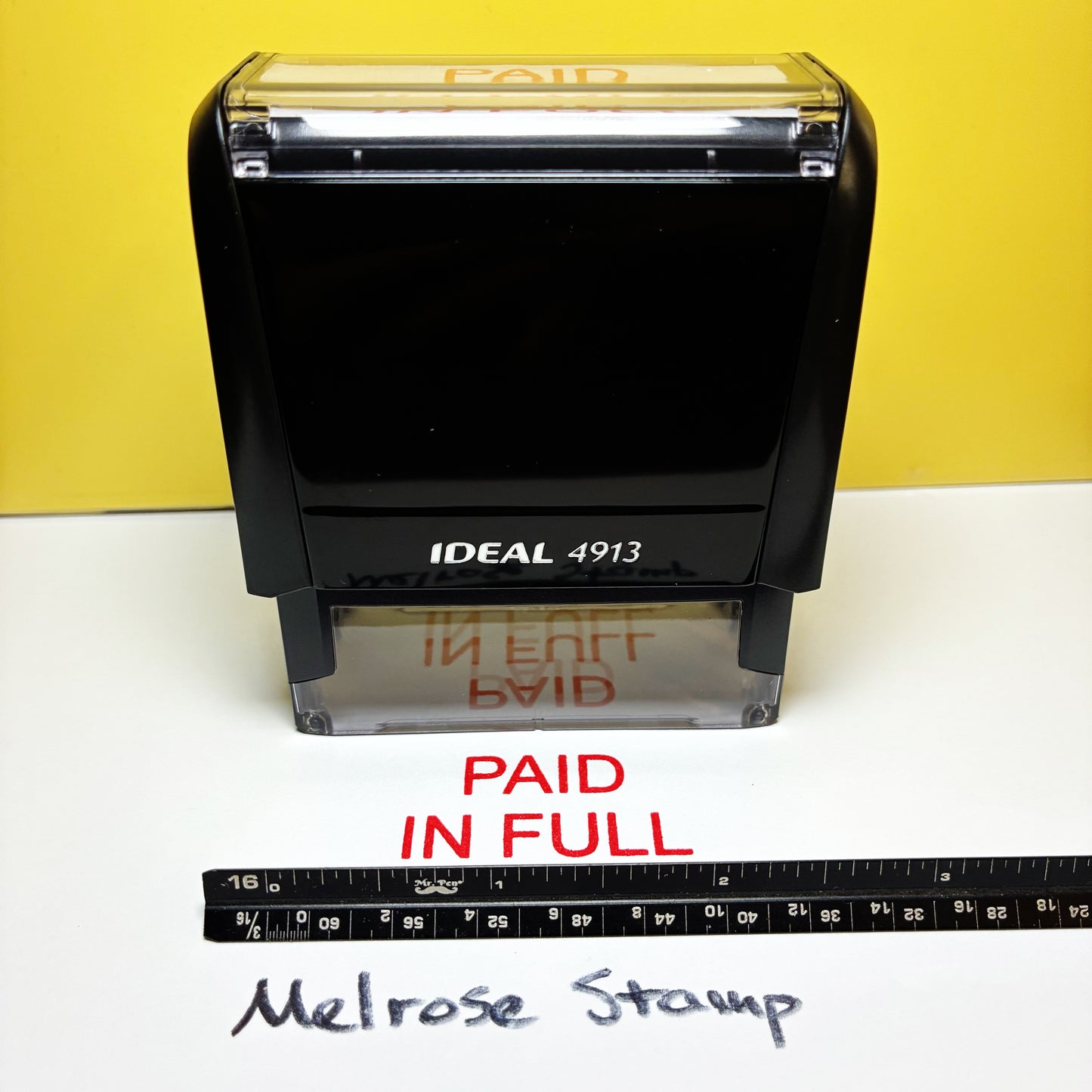 Paid In Full Rubber Stamp Red Ink Self Inking Ideal 4913