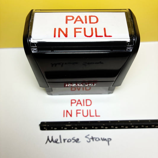 Paid In Full Rubber Stamp Red Ink Self Inking Ideal 4913