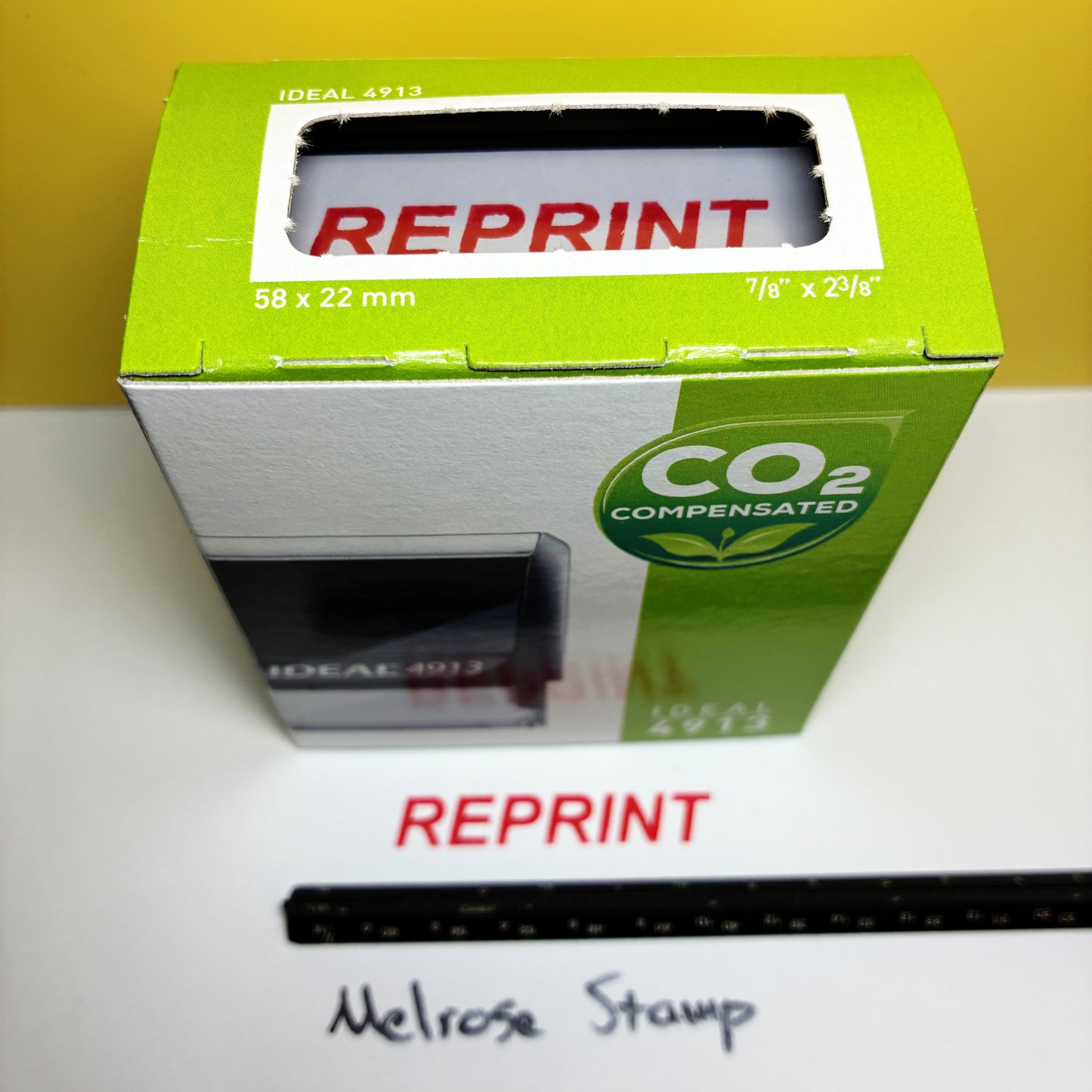 Reprint Rubber Stamp Red Ink Self Inking Ideal 4913