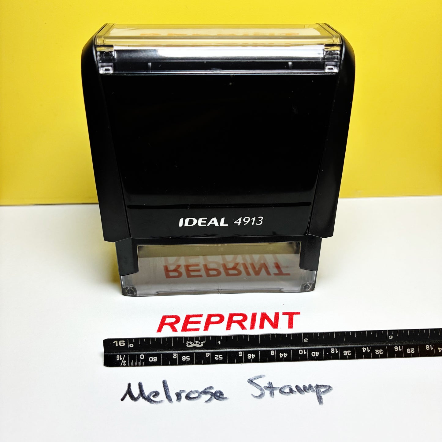 Reprint Rubber Stamp Red Ink Self Inking Ideal 4913