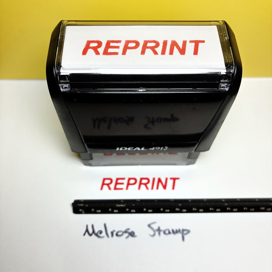 Reprint Rubber Stamp Red Ink Self Inking Ideal 4913