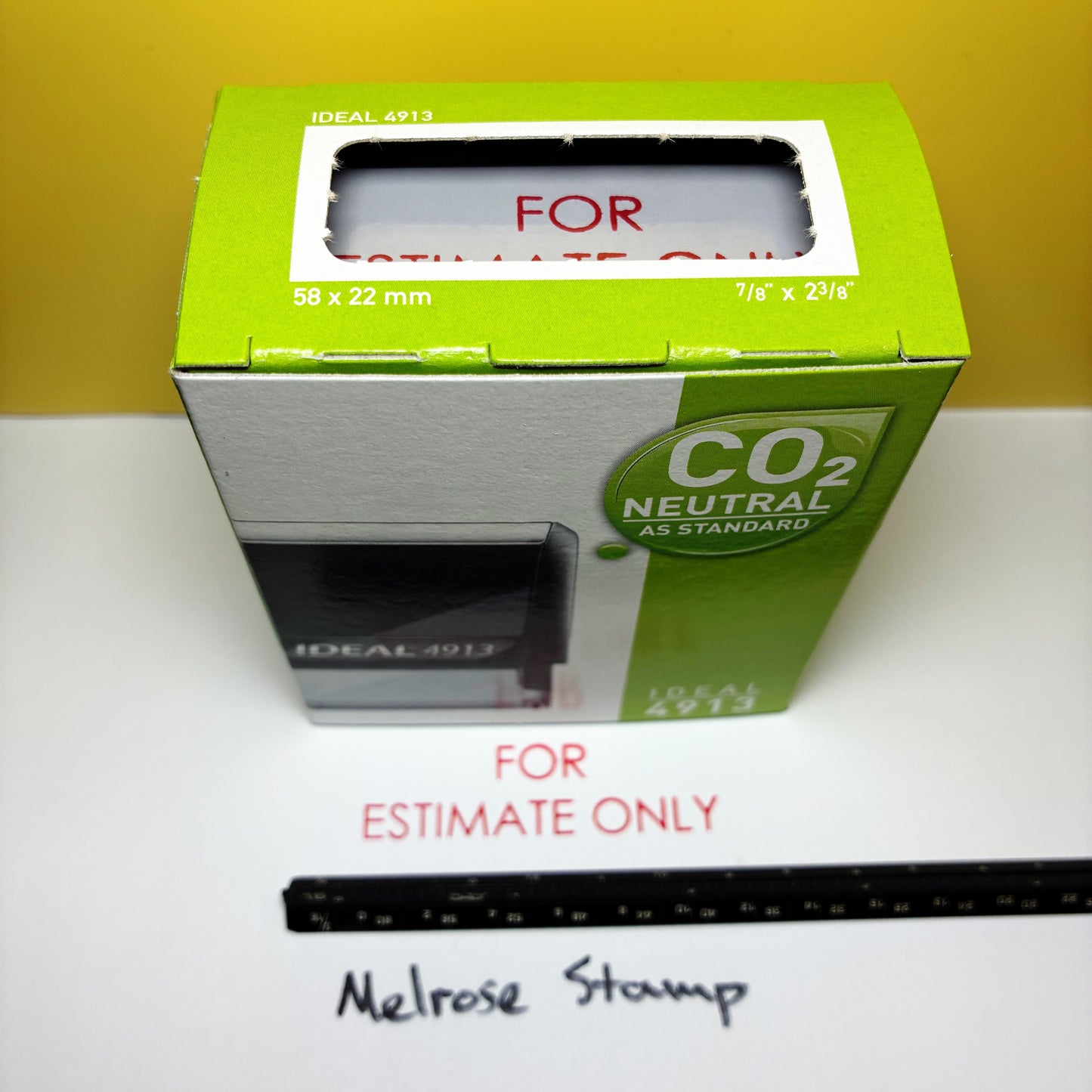 For Estimate Only Rubber Stamp Red Ink Self Inking Ideal 4913