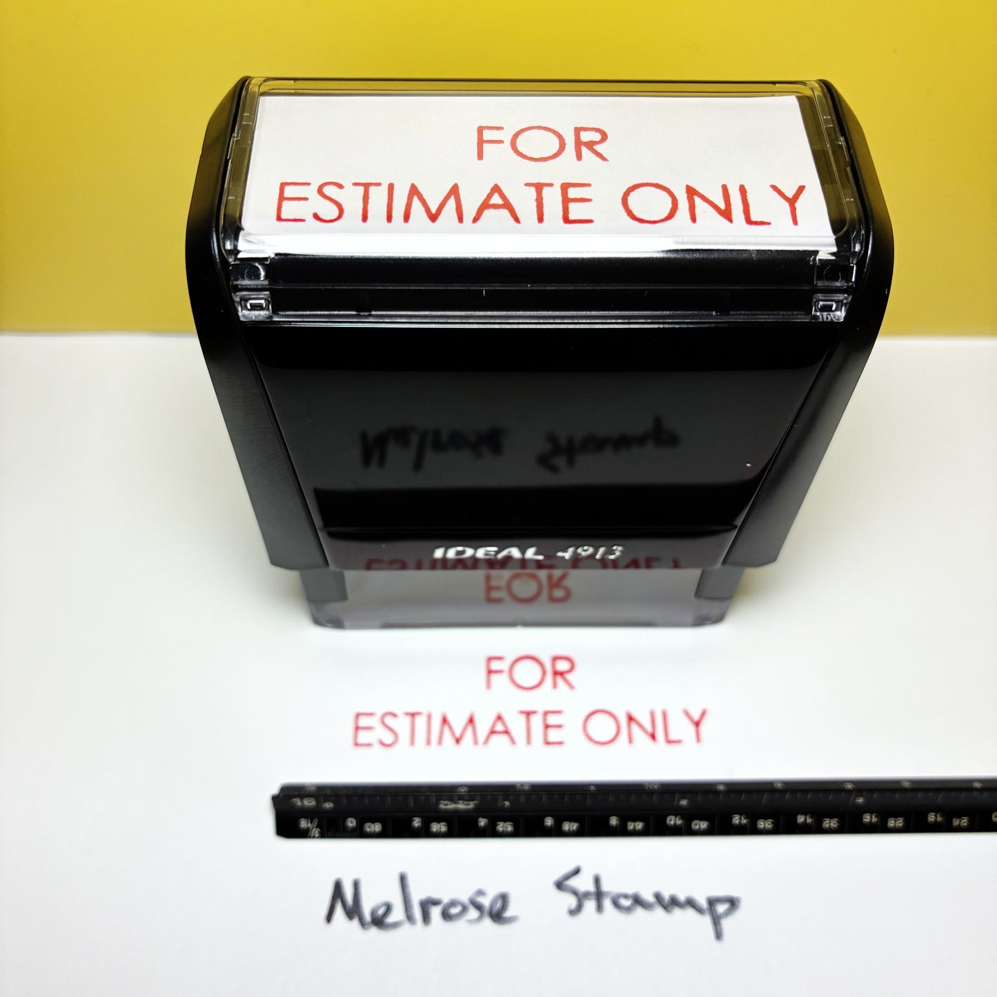 For Estimate Only Rubber Stamp Red Ink Self Inking Ideal 4913