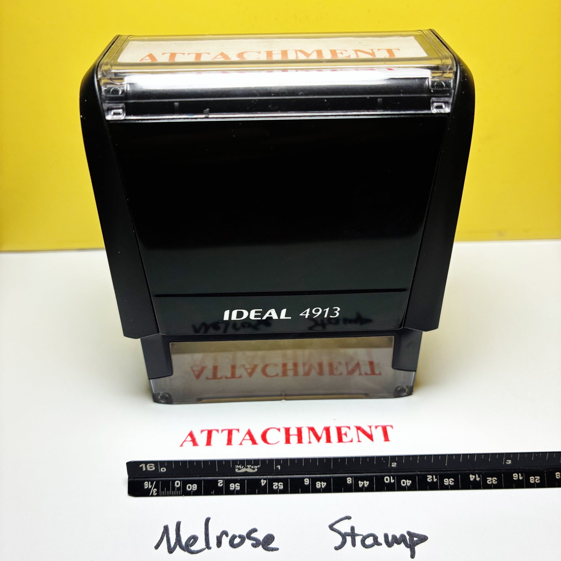 Attachment stamp in red ink from the front