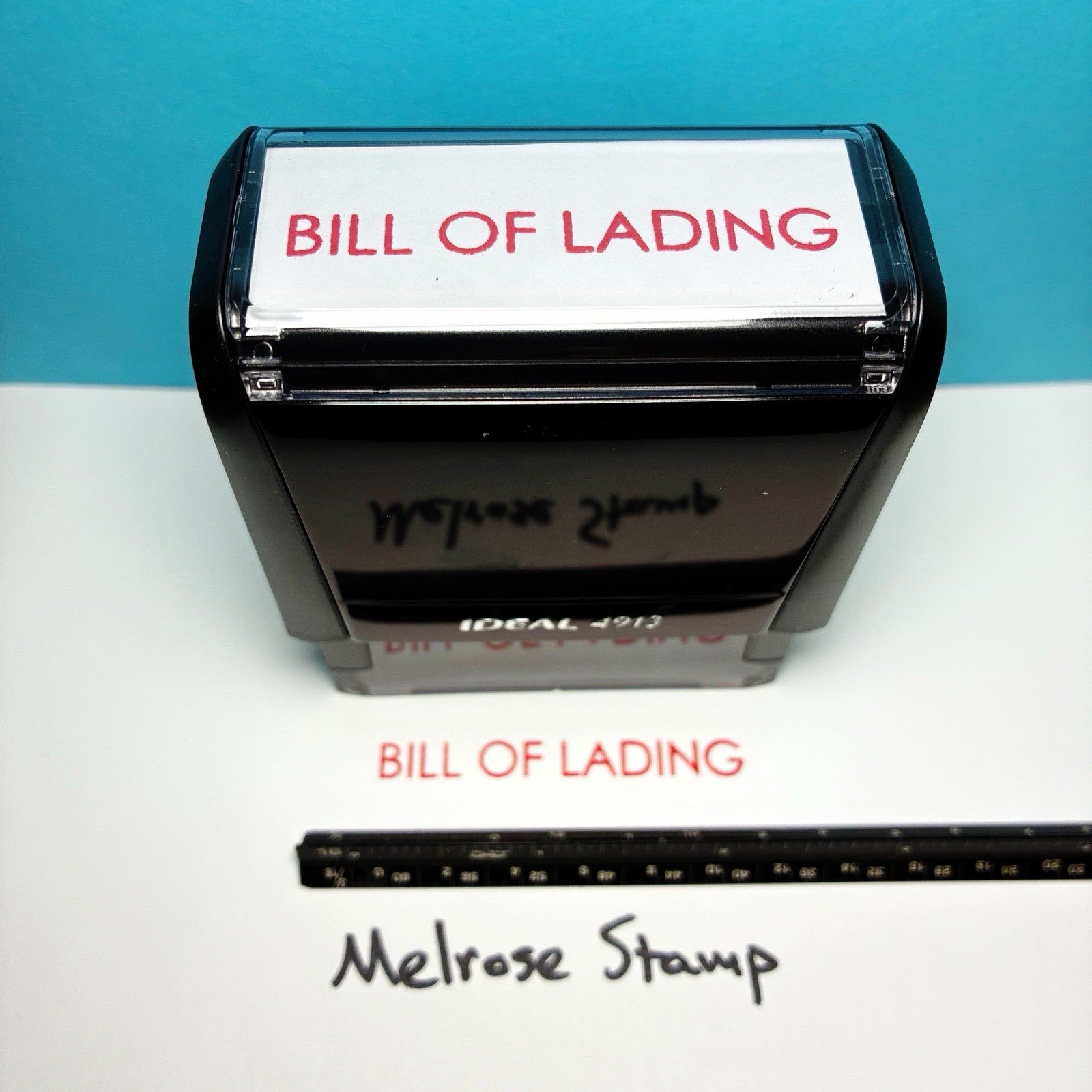 Bill of Lading stamp with a blue background