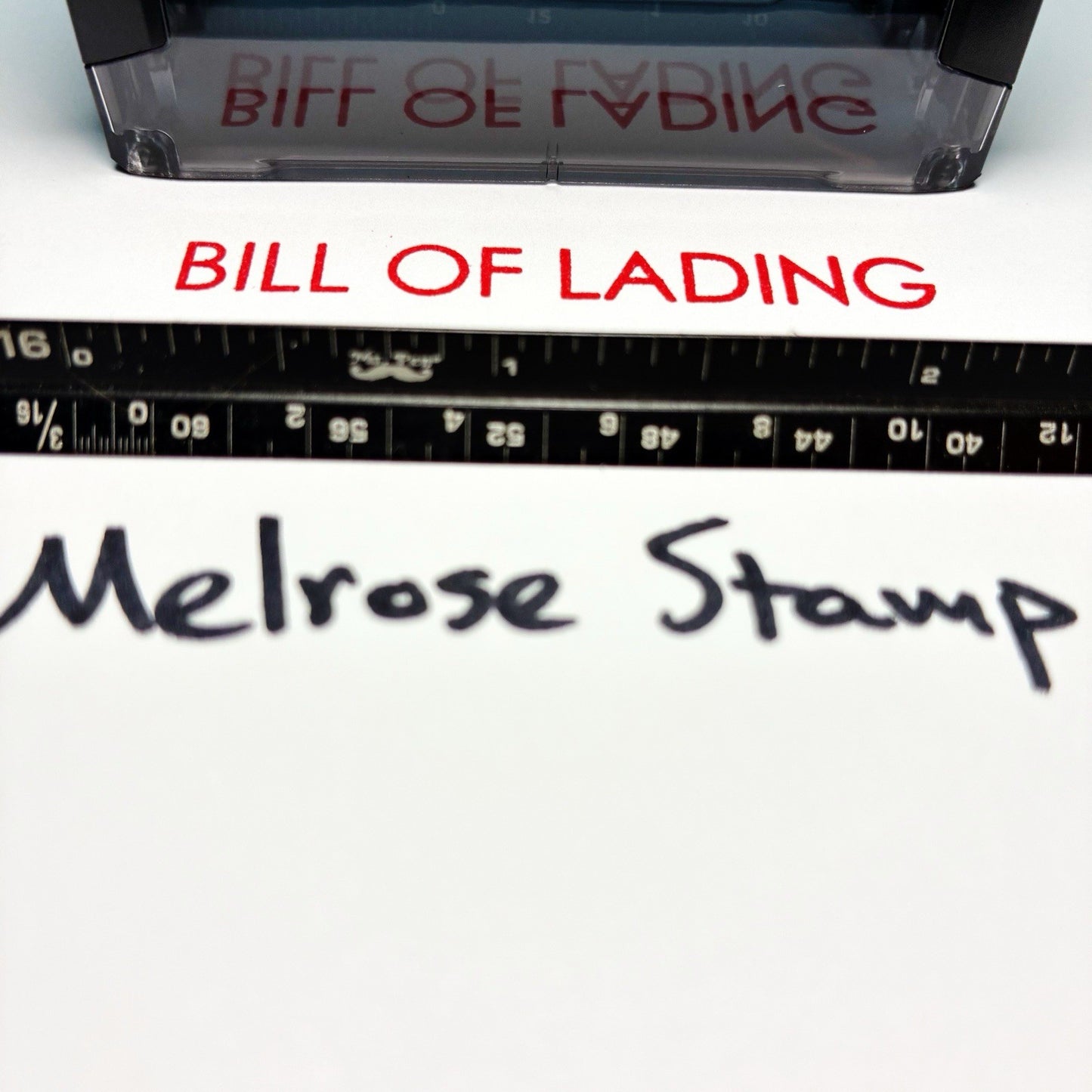 Bill Of Lading stamp impression close up