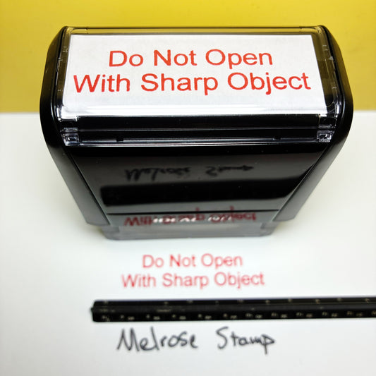 Do Not Open With Sharp Object Rubber Stamp Self Inking Ideal 4913