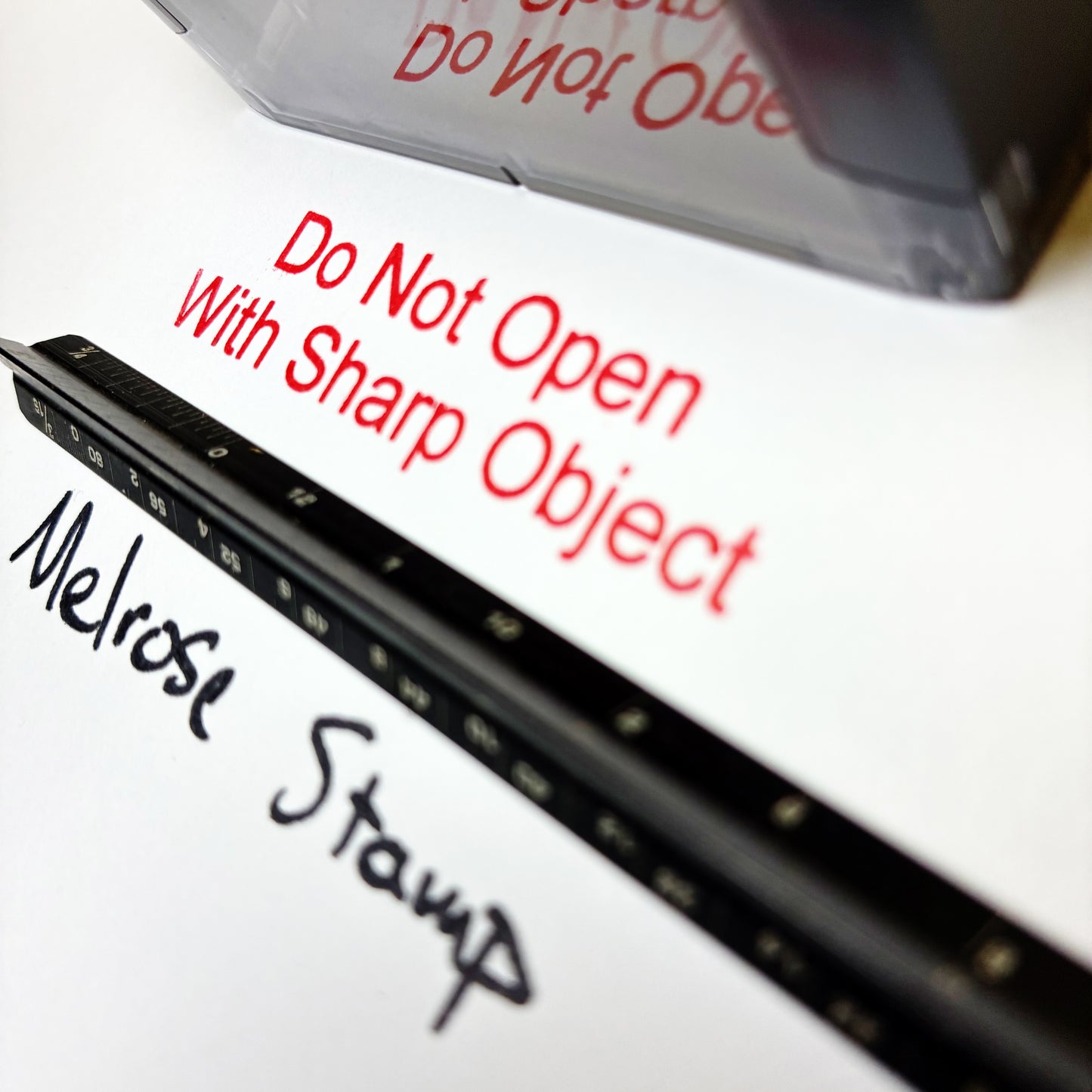 Do Not Open With Sharp Object Rubber Stamp Self Inking Ideal 4913