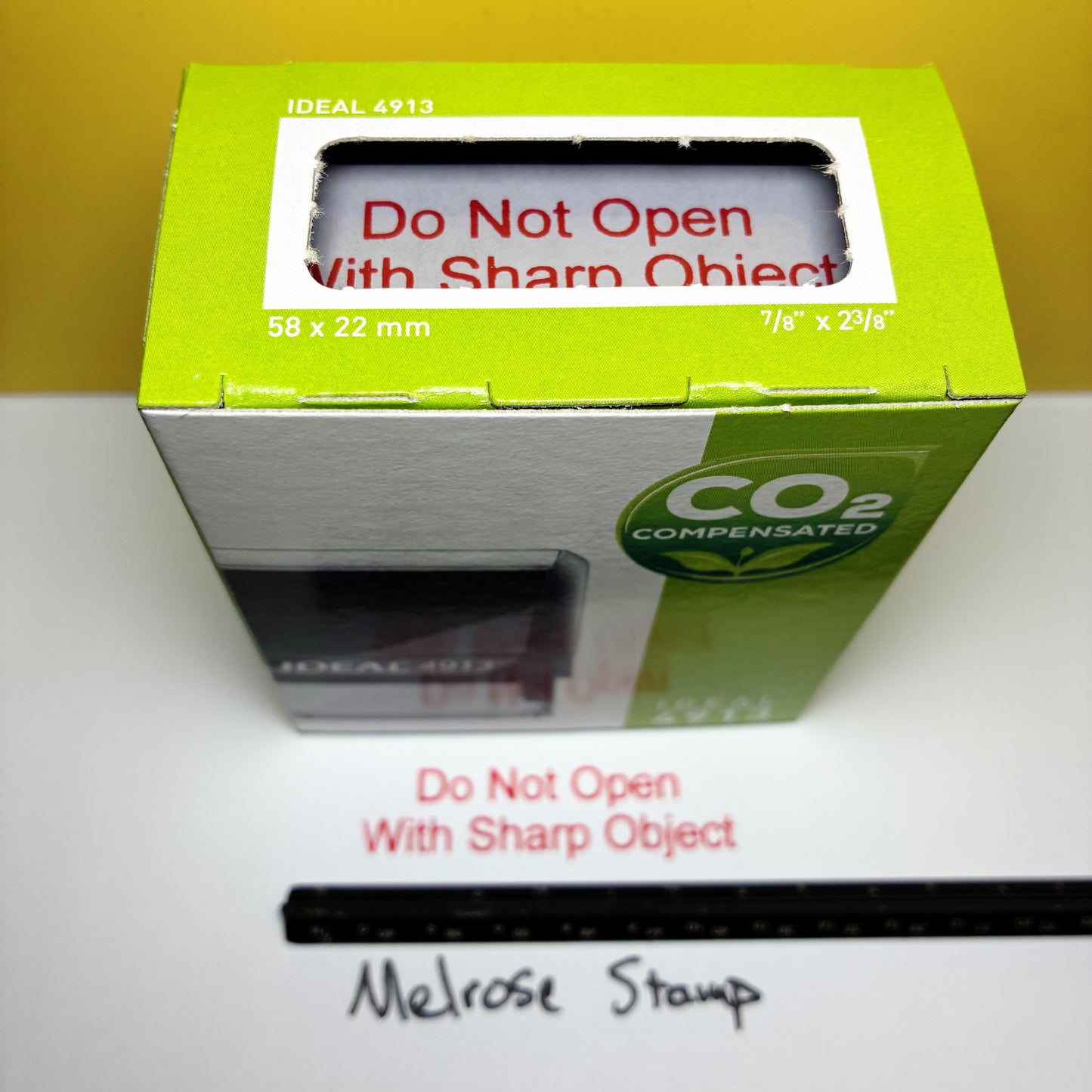 Do Not Open With Sharp Object Rubber Stamp Self Inking Ideal 4913