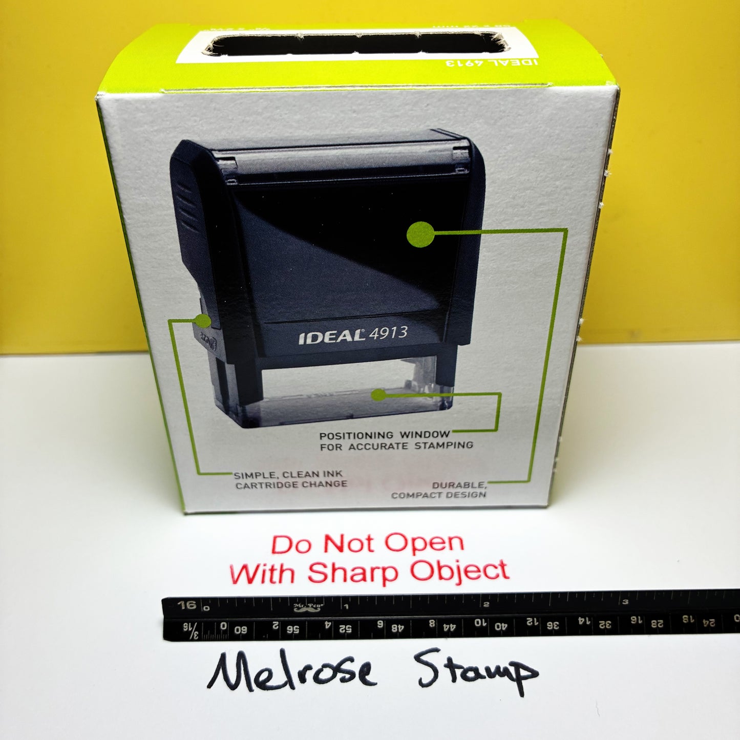 Do Not Open With Sharp Object Rubber Stamp Self Inking Ideal 4913