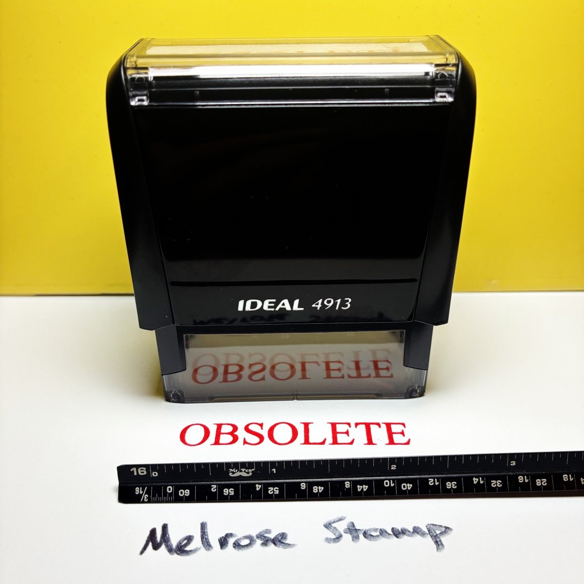 Obsolete Rubber Stamp Self Inking Ideal 4913 - Melrose Stamp Co