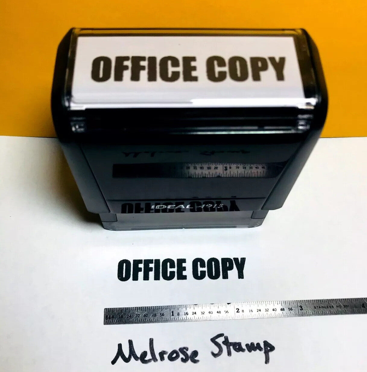 Office Copy stamp with black ink from the top