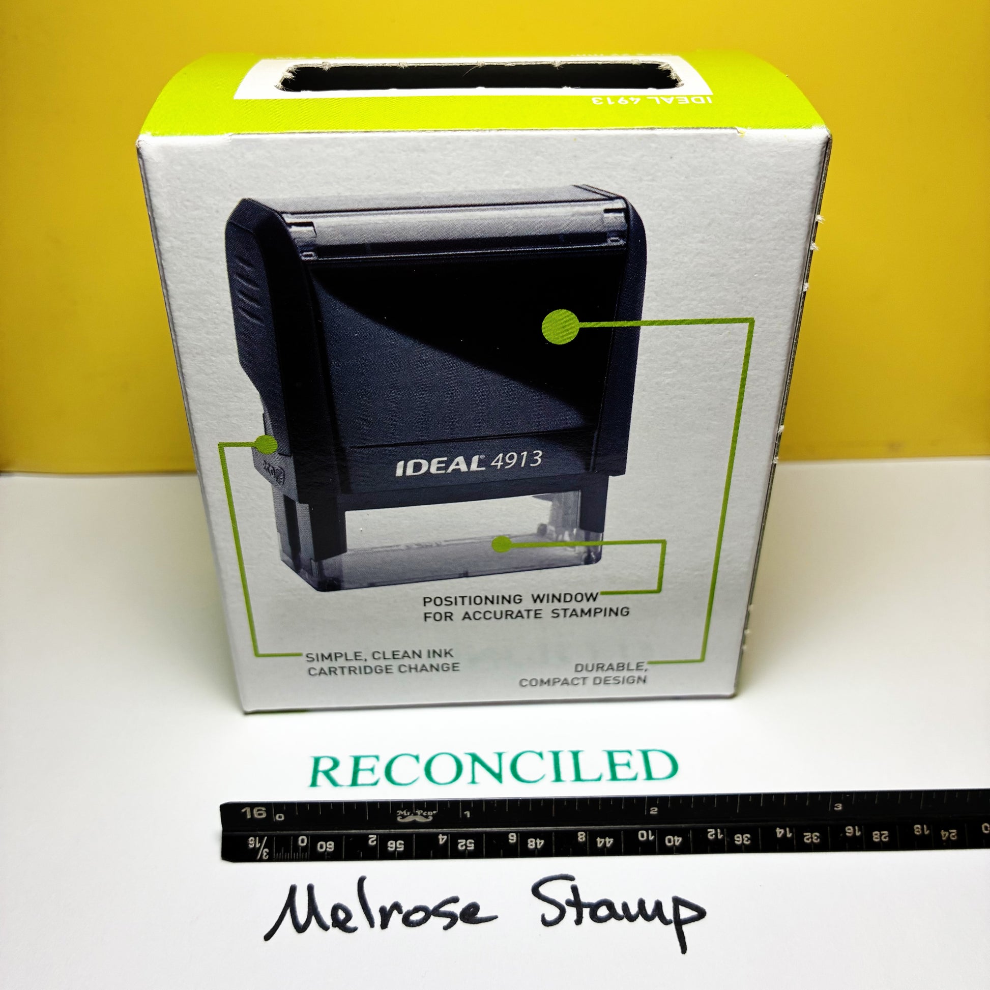 Reconciled stamp in the box