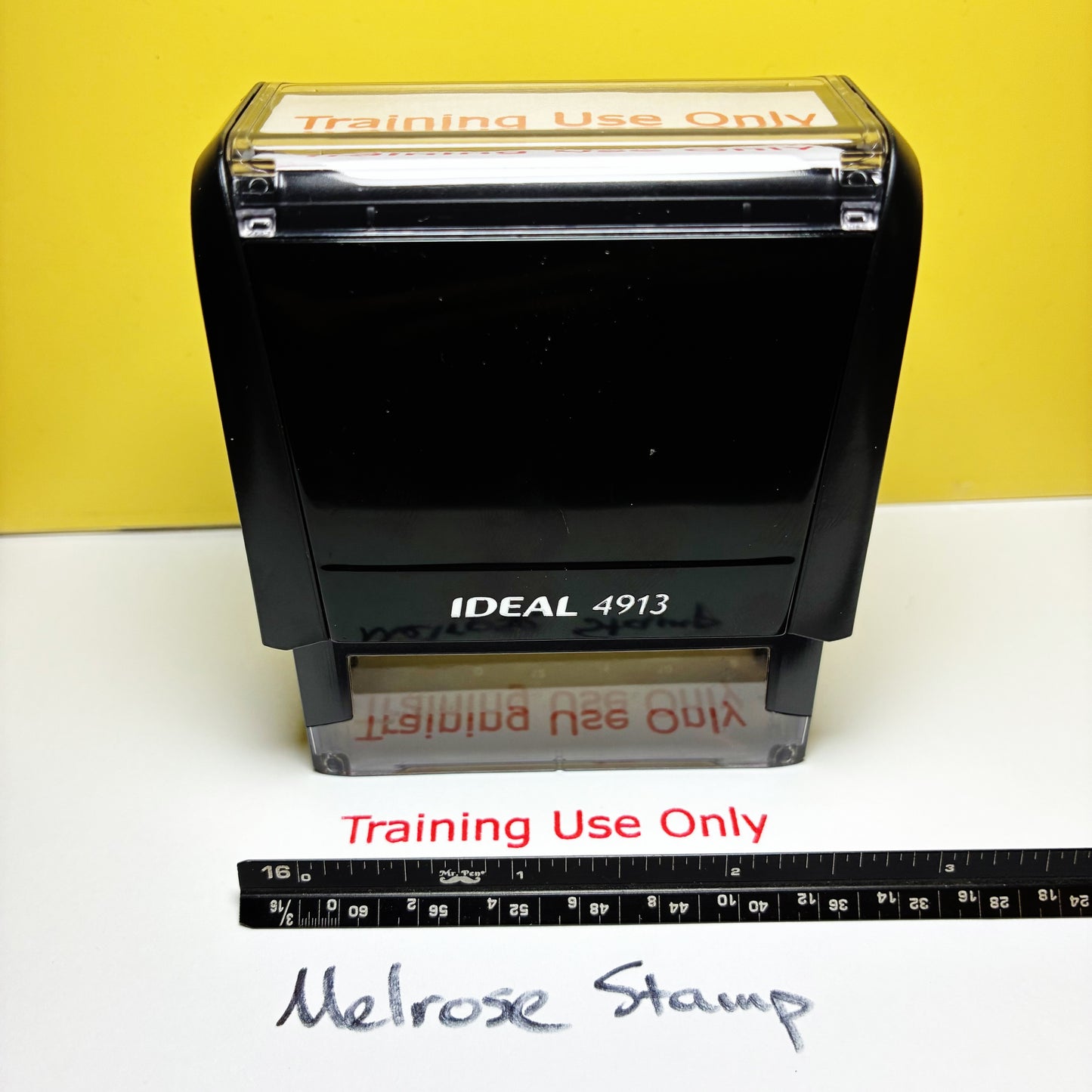 Training Use Only stamp shown frm the front