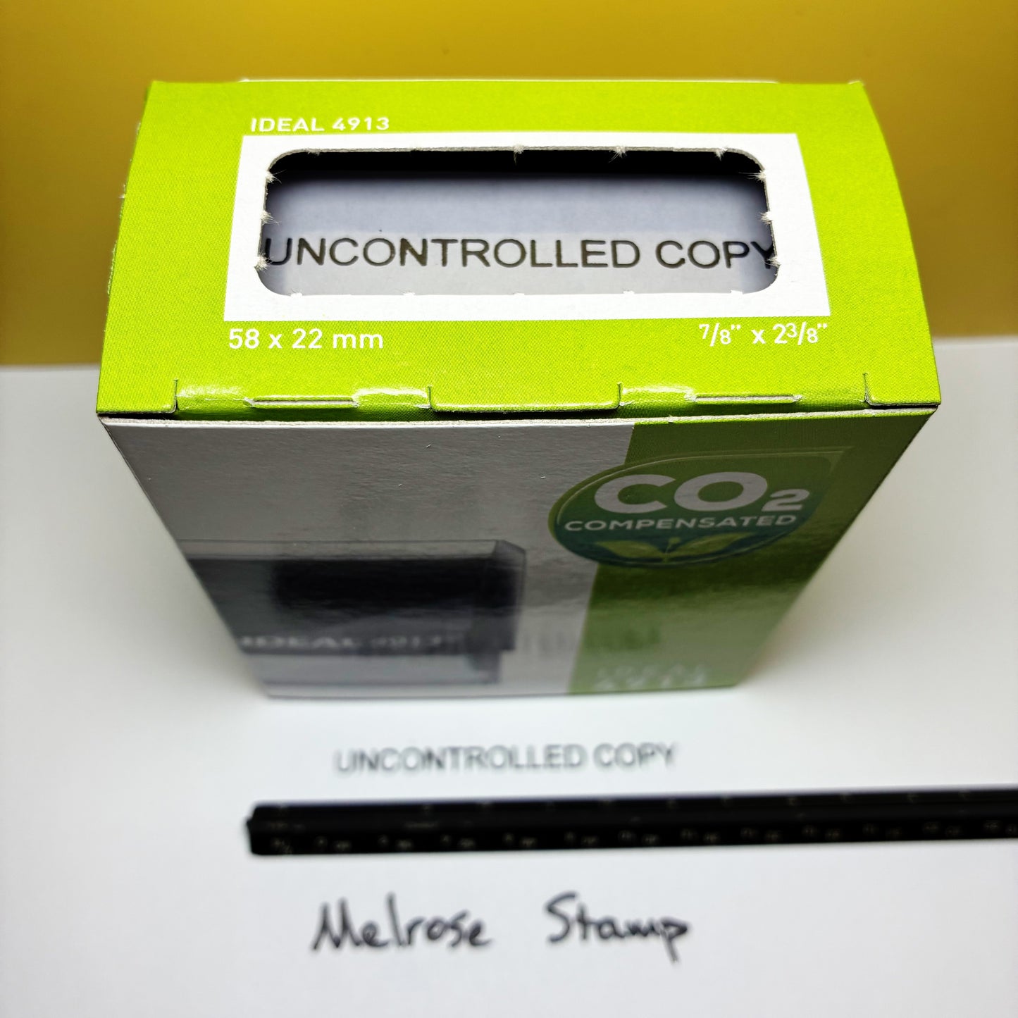 Uncontrolled Copy stamp black ink self-inking large